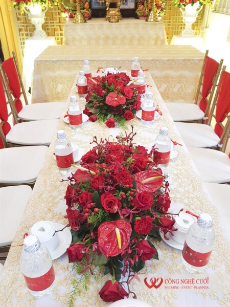 Trang trí nhà đám cưới tông màu đỏ
